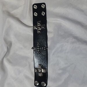 *Sale! 5 $5 Items For $20* Pleather Wrist Cuff With Skull Cross